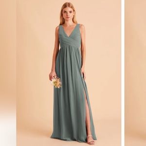 Birdy Grey Laurie EMPIRE DRESS CHIFFON SEA GLASS